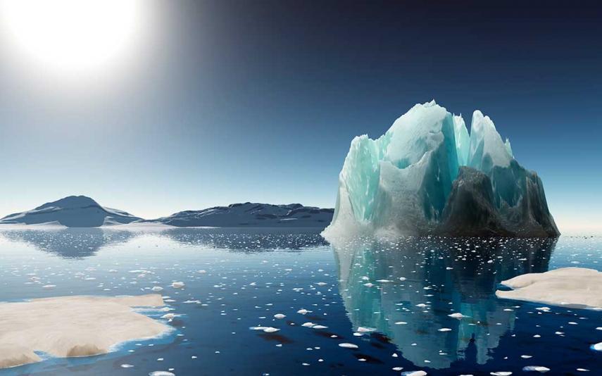 Iceberg, rumbo a colisionar con banquisa antártica